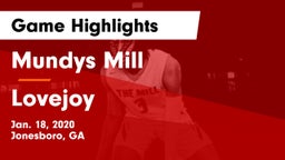 Mundys Mill  vs Lovejoy  Game Highlights - Jan. 18, 2020