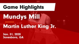 Mundys Mill  vs Martin Luther King Jr.  Game Highlights - Jan. 31, 2020