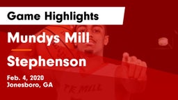 Mundys Mill  vs Stephenson  Game Highlights - Feb. 4, 2020