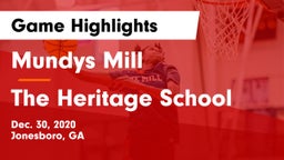 Mundys Mill  vs The Heritage School Game Highlights - Dec. 30, 2020