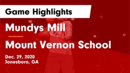 Mundys Mill  vs Mount Vernon School Game Highlights - Dec. 29, 2020