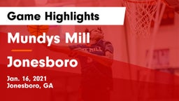 Mundys Mill  vs Jonesboro  Game Highlights - Jan. 16, 2021