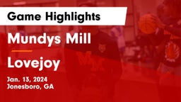 Mundys Mill  vs Lovejoy  Game Highlights - Jan. 13, 2024