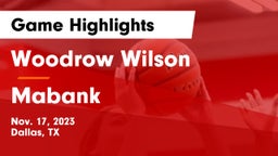Woodrow Wilson  vs Mabank  Game Highlights - Nov. 17, 2023