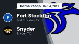 Recap: Fort Stockton  vs. Snyder  2019