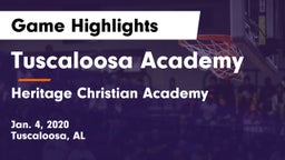 Tuscaloosa Academy  vs Heritage Christian Academy Game Highlights - Jan. 4, 2020