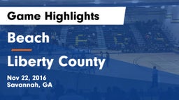Beach  vs Liberty County  Game Highlights - Nov 22, 2016