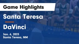 Santa Teresa  vs DaVinci Game Highlights - Jan. 6, 2023