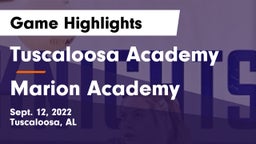 Tuscaloosa Academy vs Marion Academy Game Highlights - Sept. 12, 2022