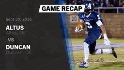 Recap: Altus  vs. Duncan  2016