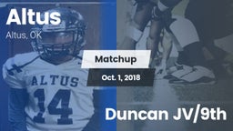 Matchup: Altus  vs. Duncan JV/9th 2018