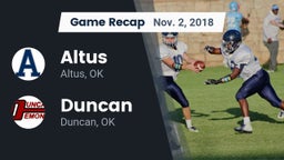 Recap: Altus  vs. Duncan  2018