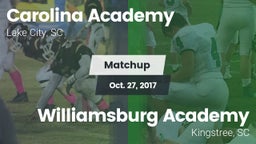 Matchup: Carolina Academy Hig vs. Williamsburg Academy  2017