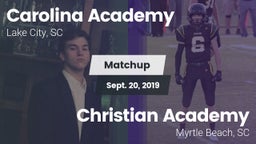 Matchup: Carolina Academy Hig vs. Christian Academy  2019