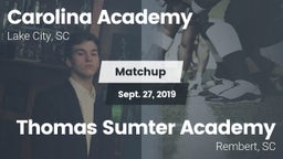 Matchup: Carolina Academy Hig vs. Thomas Sumter Academy 2019