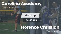 Matchup: Carolina Academy Hig vs. Florence Christian  2020