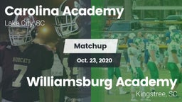 Matchup: Carolina Academy Hig vs. Williamsburg Academy  2020