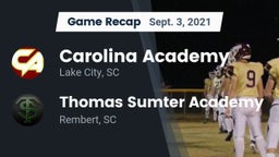 Recap: Carolina Academy  vs. Thomas Sumter Academy 2021