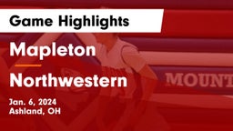 Mapleton  vs Northwestern  Game Highlights - Jan. 6, 2024