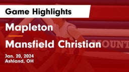 Mapleton  vs Mansfield Christian  Game Highlights - Jan. 20, 2024