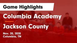 Columbia Academy  vs Jackson County  Game Highlights - Nov. 20, 2020