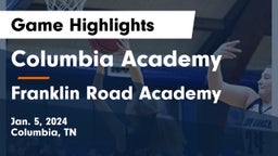Columbia Academy  vs Franklin Road Academy Game Highlights - Jan. 5, 2024
