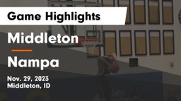 Middleton  vs Nampa  Game Highlights - Nov. 29, 2023