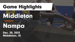 Middleton  vs Nampa  Game Highlights - Dec. 20, 2023