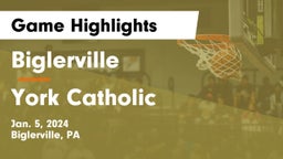 Biglerville  vs York Catholic  Game Highlights - Jan. 5, 2024