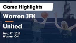Warren JFK vs United  Game Highlights - Dec. 27, 2023