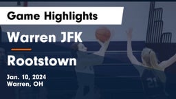 Warren JFK vs Rootstown  Game Highlights - Jan. 10, 2024
