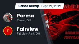 Recap: Parma  vs. Fairview  2019