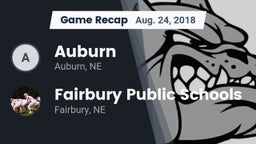 Recap: Auburn  vs. Fairbury Public Schools 2018