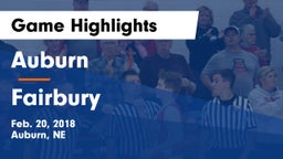 Auburn  vs Fairbury Game Highlights - Feb. 20, 2018