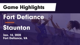 Fort Defiance  vs Staunton  Game Highlights - Jan. 14, 2020