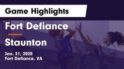 Fort Defiance  vs Staunton  Game Highlights - Jan. 31, 2020