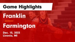 Franklin  vs Farmington  Game Highlights - Dec. 15, 2023