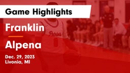 Franklin  vs Alpena  Game Highlights - Dec. 29, 2023