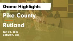 Pike County  vs Rutland Game Highlights - Jan 21, 2017