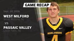 Recap: West Milford  vs. Passaic Valley  2016
