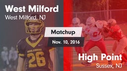 Matchup: West Milford High vs. High Point  2016