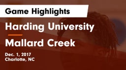 Harding University  vs Mallard Creek  Game Highlights - Dec. 1, 2017