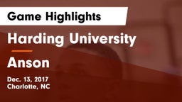 Harding University  vs Anson  Game Highlights - Dec. 13, 2017