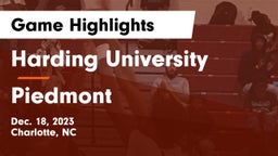 Harding University  vs Piedmont  Game Highlights - Dec. 18, 2023