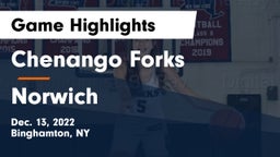 Chenango Forks  vs Norwich  Game Highlights - Dec. 13, 2022