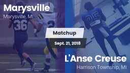 Matchup: Marysville High vs. L'Anse Creuse  2018