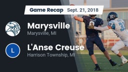 Recap: Marysville  vs. L'Anse Creuse  2018