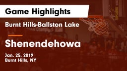 Burnt Hills-Ballston Lake  vs Shenendehowa  Game Highlights - Jan. 25, 2019