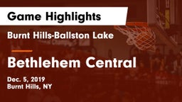 Burnt Hills-Ballston Lake  vs Bethlehem Central  Game Highlights - Dec. 5, 2019