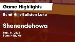 Burnt Hills-Ballston Lake  vs Shenendehowa  Game Highlights - Feb. 11, 2021